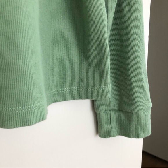 Encircled The Fair Micro-Waffle Crewneck in Matcha Latte size med, slow fashion. - Picture 2 of 9